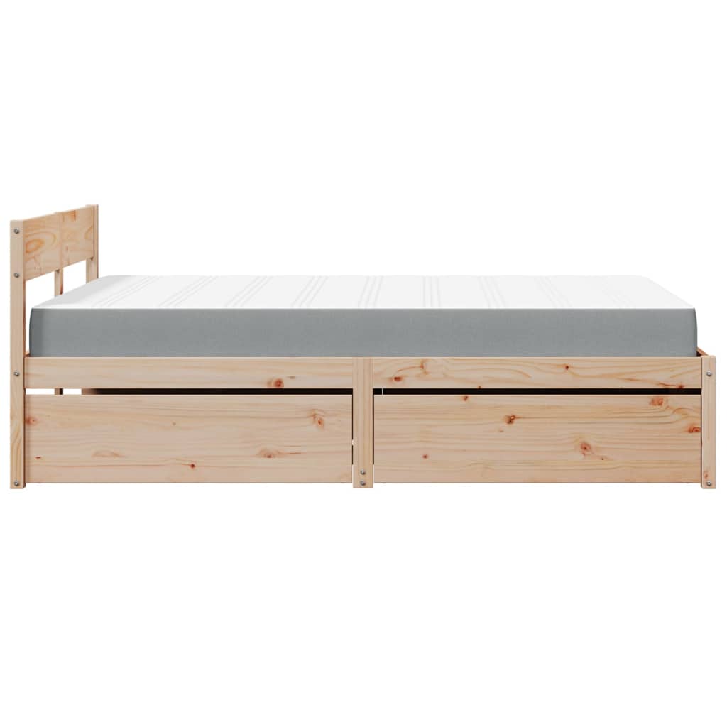 Bed met lades en matras massief grenenhout 120x190 cm
