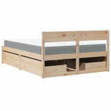 Bed met lades en matras massief grenenhout 120x190 cm