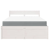 Bed met lades en matras massief grenenhout wit 120x190 cm