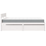 Bed met lades en matras massief grenenhout wit 120x190 cm