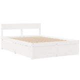 Bed met lades en matras massief grenenhout wit 120x190 cm