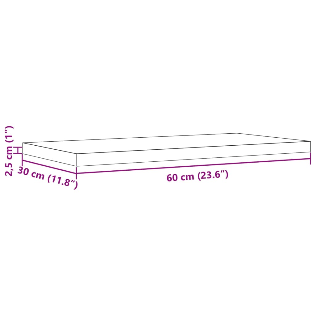 Tafelbladen 2 st rechthoekig 60x30x2,5 cm massief grenenhout