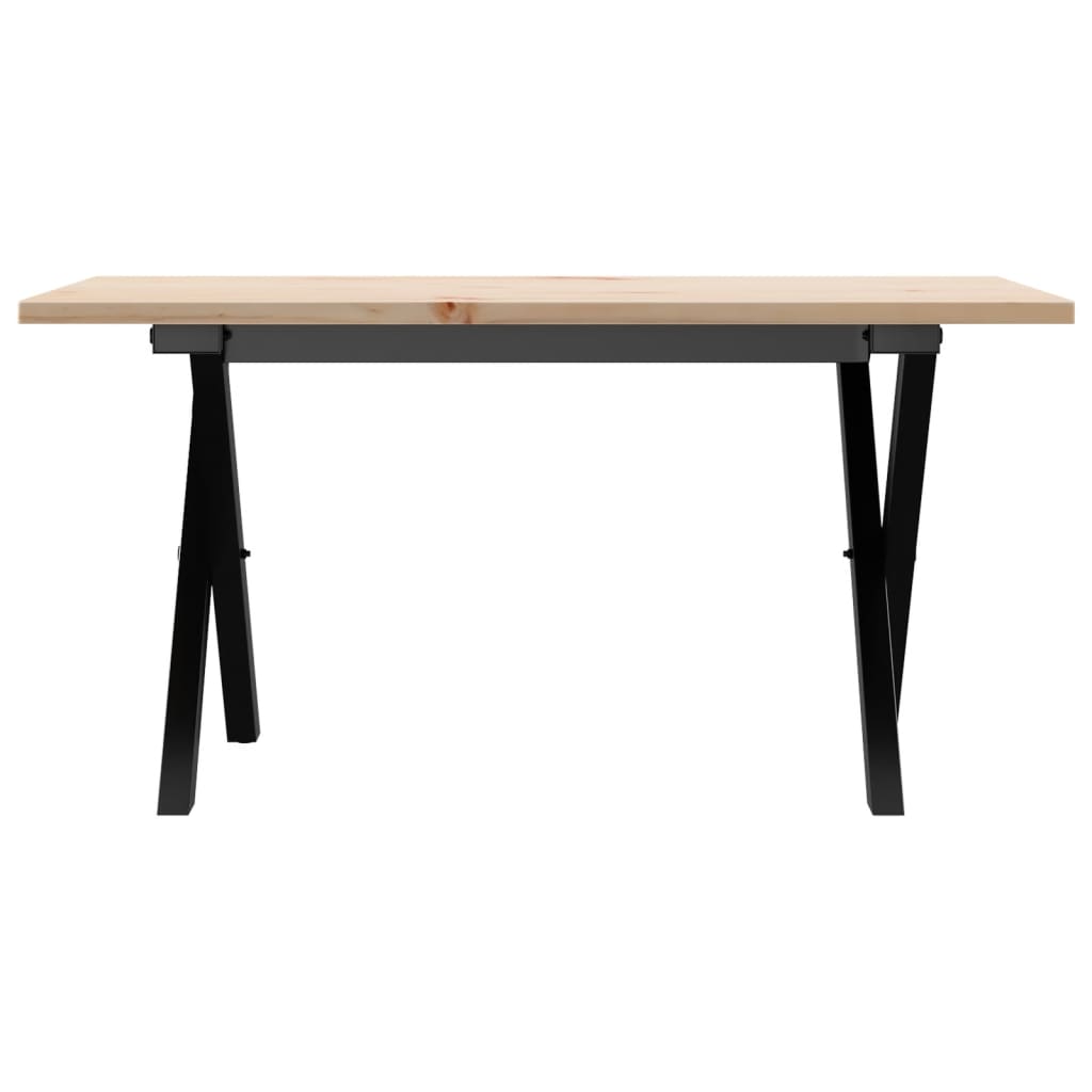 Salontafel X-frame 80x50x40 cm massief grenenhout en gietijzer - AllerleiShop