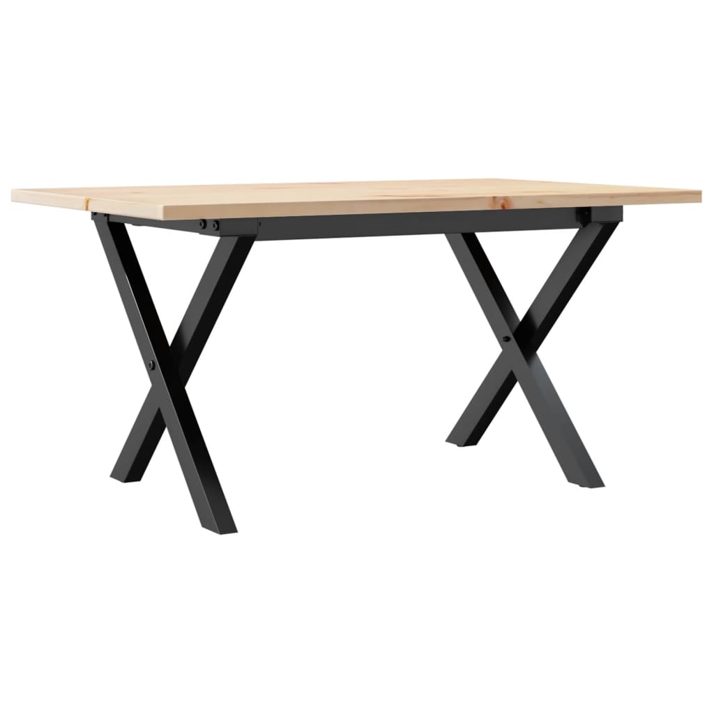 Salontafel X-frame 80x50x40 cm massief grenenhout en gietijzer - AllerleiShop