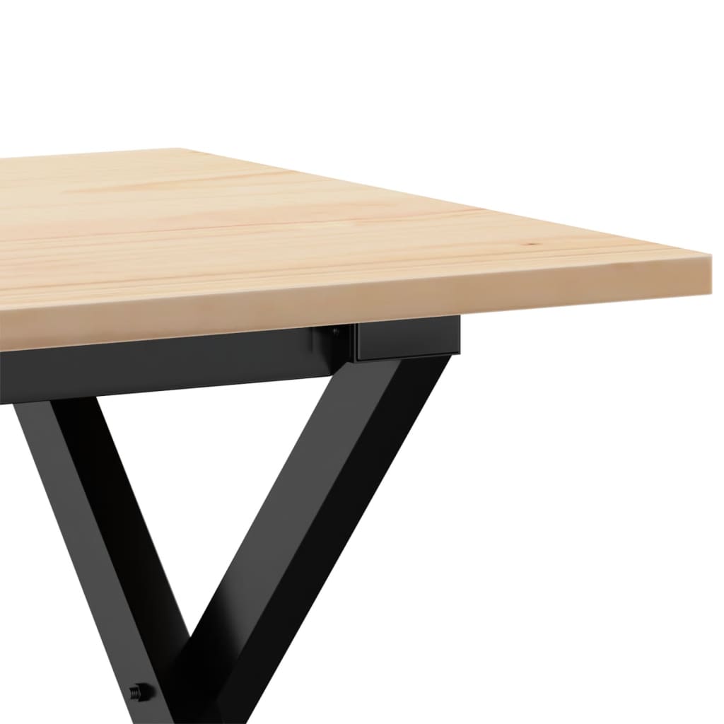 Salontafel X-frame 80x50x40 cm massief grenenhout en gietijzer - AllerleiShop