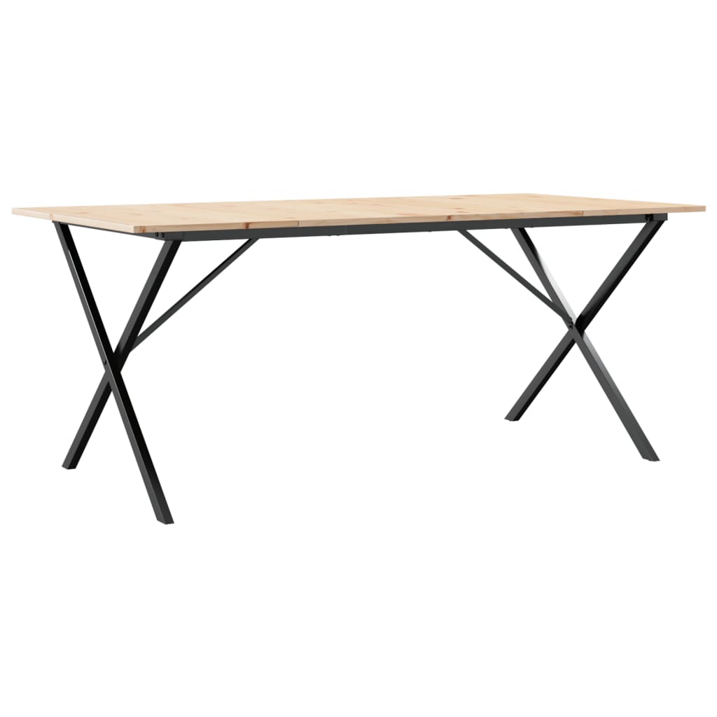 Eettafel X-frame 180x90x75 cm massief grenenhout en gietijzer - AllerleiShop