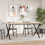 Eettafel X-frame 180x90x75 cm massief grenenhout en gietijzer - AllerleiShop