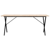 Eettafel X-frame 180x90x75 cm massief grenenhout en gietijzer - AllerleiShop