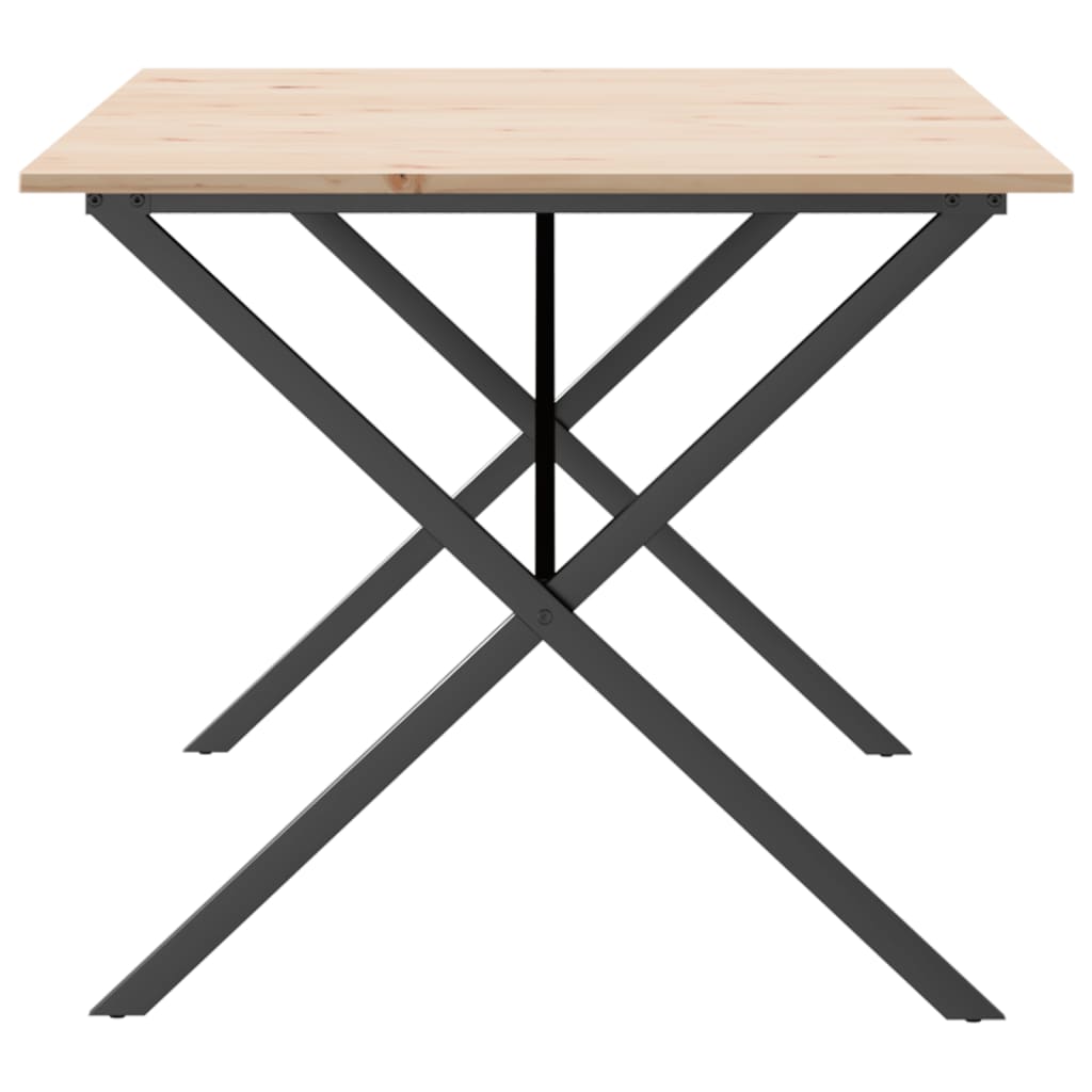 Eettafel X-frame 180x90x75 cm massief grenenhout en gietijzer - AllerleiShop