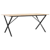 Eettafel X-frame 180x90x75 cm massief grenenhout en gietijzer - AllerleiShop