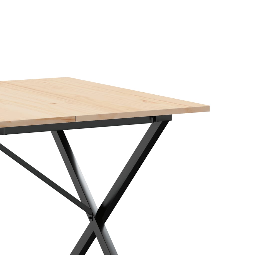 Eettafel X-frame 180x90x75 cm massief grenenhout en gietijzer - AllerleiShop