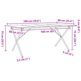 Eettafel X-frame 180x90x75 cm massief grenenhout en gietijzer - AllerleiShop