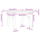 Salontafel Y-frame 70x70x40 cm massief grenenhout en gietijzer - AllerleiShop