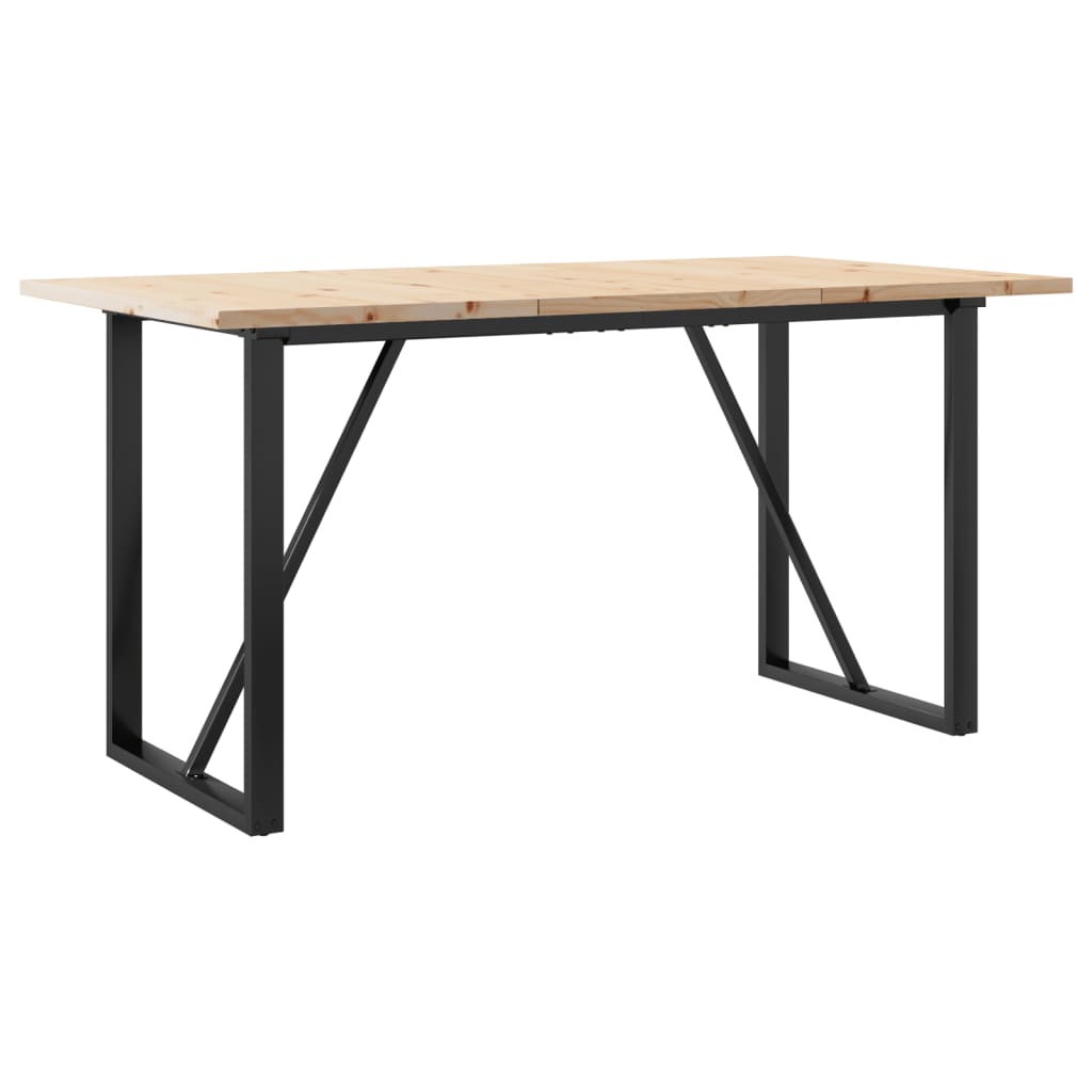 Eettafel O-frame 140x80x75,5 cm massief grenenhout en gietijzer - AllerleiShop