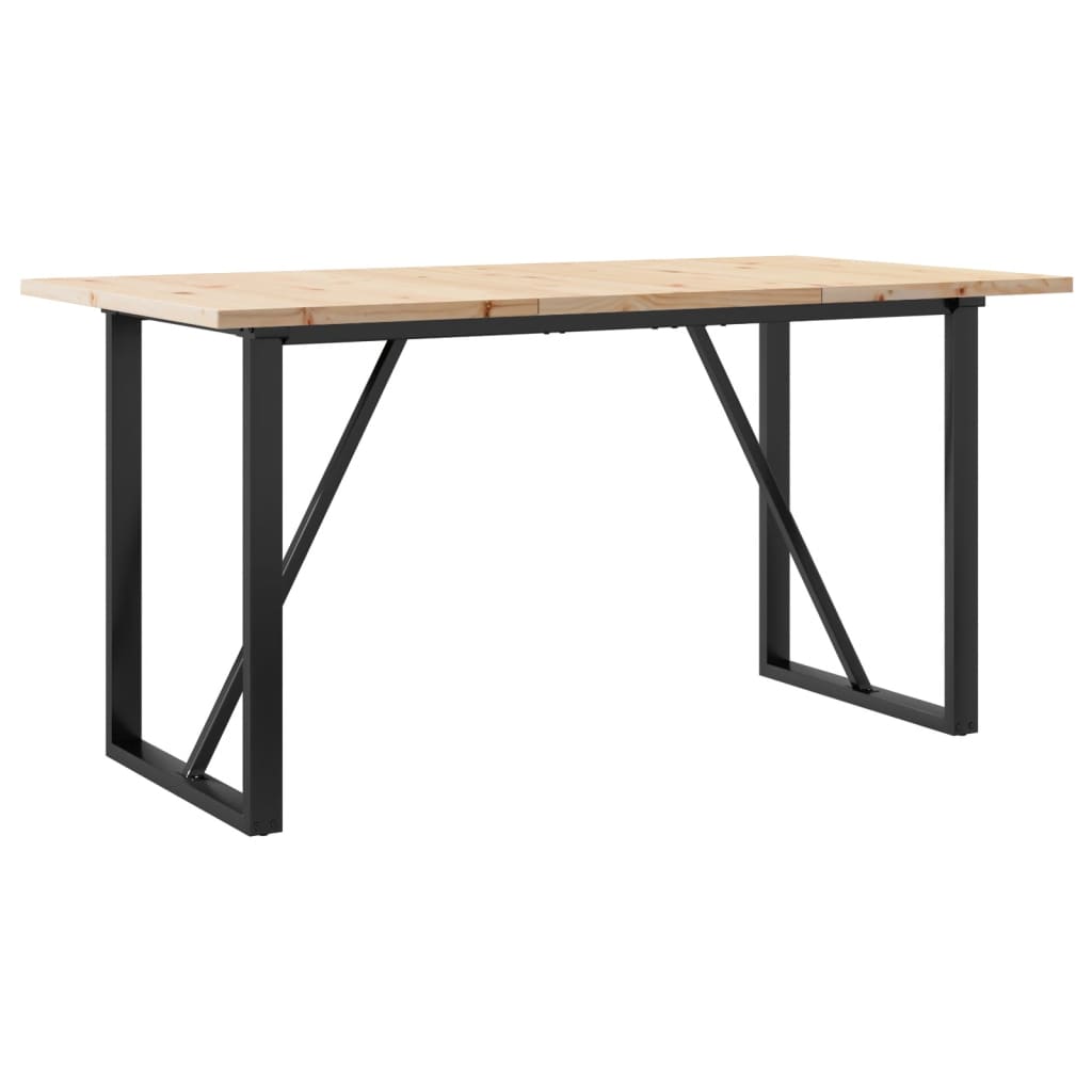 Eettafel O-frame 140x80x75,5 cm massief grenenhout en gietijzer - AllerleiShop