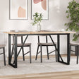 Eettafel O-frame 140x80x75,5 cm massief grenenhout en gietijzer - AllerleiShop