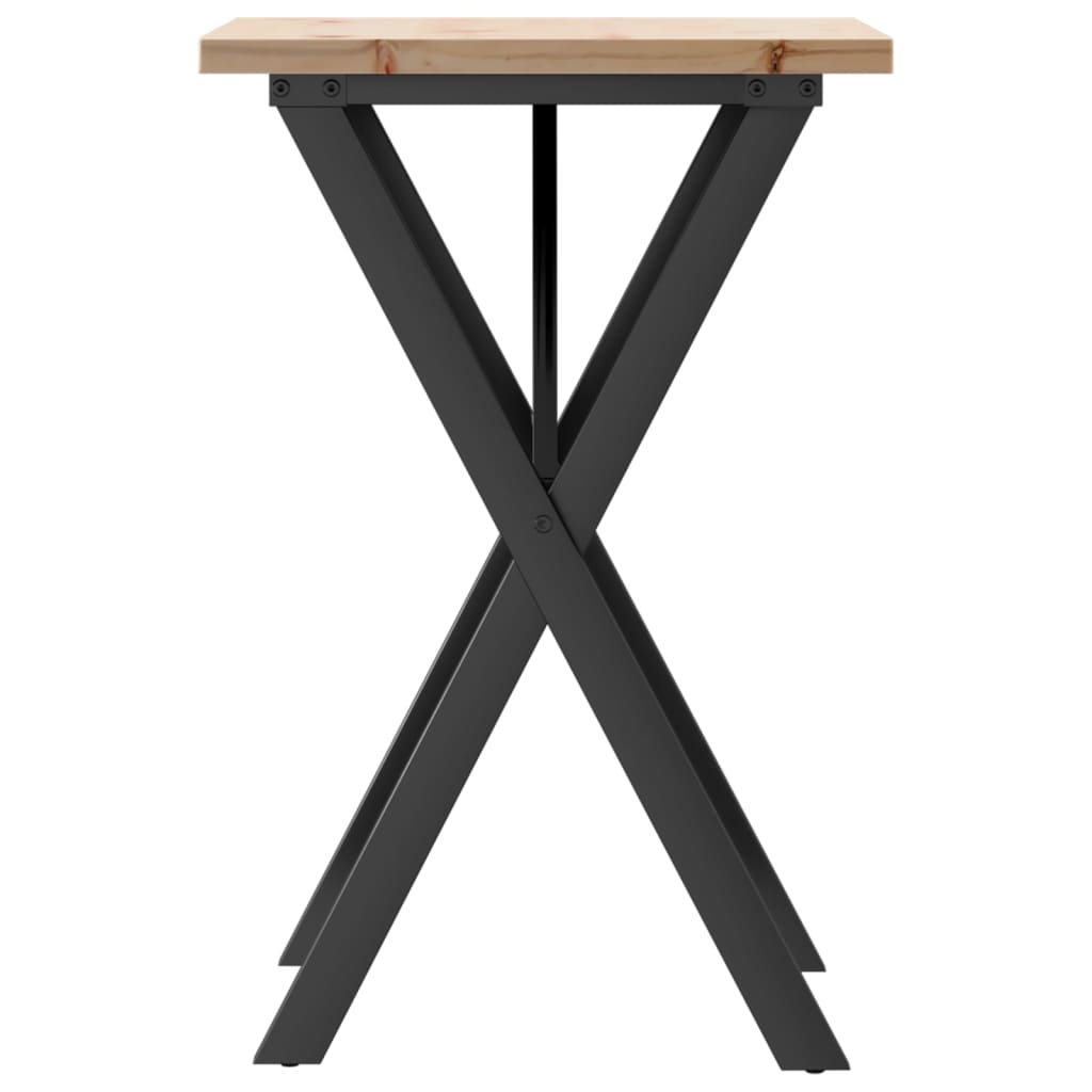 Eettafel X-frame 50x50x75,5 cm massief grenenhout en gietijzer - AllerleiShop