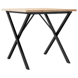 Eettafel X-frame 80x80x75,5 cm massief grenenhout en gietijzer - AllerleiShop