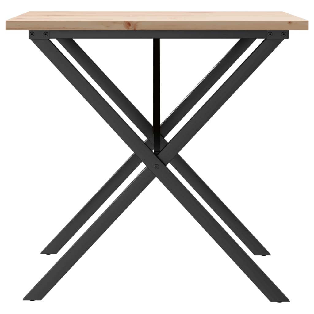 Eettafel X-frame 80x80x75,5 cm massief grenenhout en gietijzer - AllerleiShop