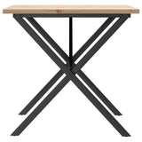 Eettafel X-frame 80x80x75,5 cm massief grenenhout en gietijzer - AllerleiShop