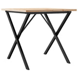 Eettafel X-frame 80x80x75,5 cm massief grenenhout en gietijzer - AllerleiShop