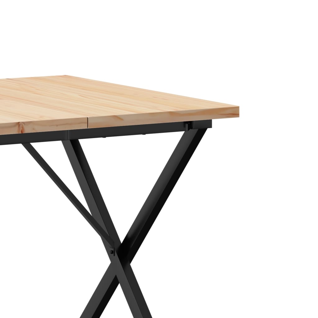 Eettafel X-frame 80x80x75,5 cm massief grenenhout en gietijzer - AllerleiShop