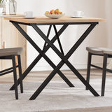 Eettafel X-frame 80x80x75,5 cm massief grenenhout en gietijzer - AllerleiShop