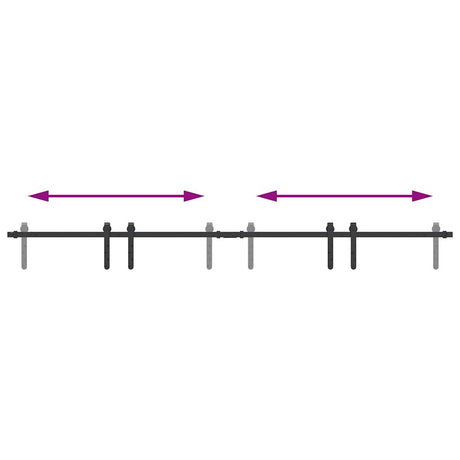 Ophangset voor schuifdeur 200 cm koolstofstaal - AllerleiShop