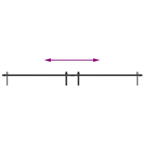 Ophangset voor schuifdeur 213 cm koolstofstaal - AllerleiShop