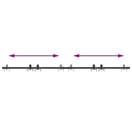 Ophangset voor schuifdeur 200 cm koolstofstaal - AllerleiShop