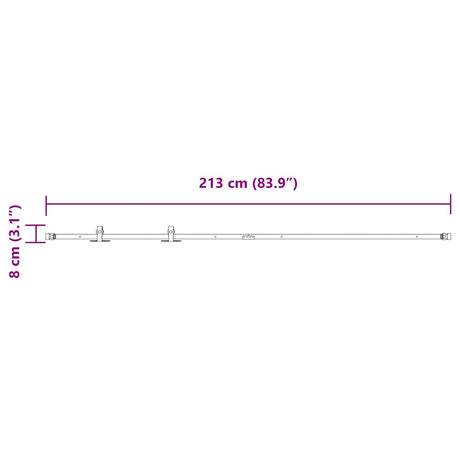 Ophangset voor schuifdeur 213 cm koolstofstaal - AllerleiShop