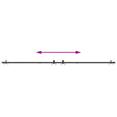 Ophangset voor schuifdeur 244 cm koolstofstaal - AllerleiShop