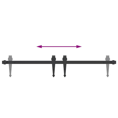 Ophangset voor schuifdeur 91 cm koolstofstaal - AllerleiShop