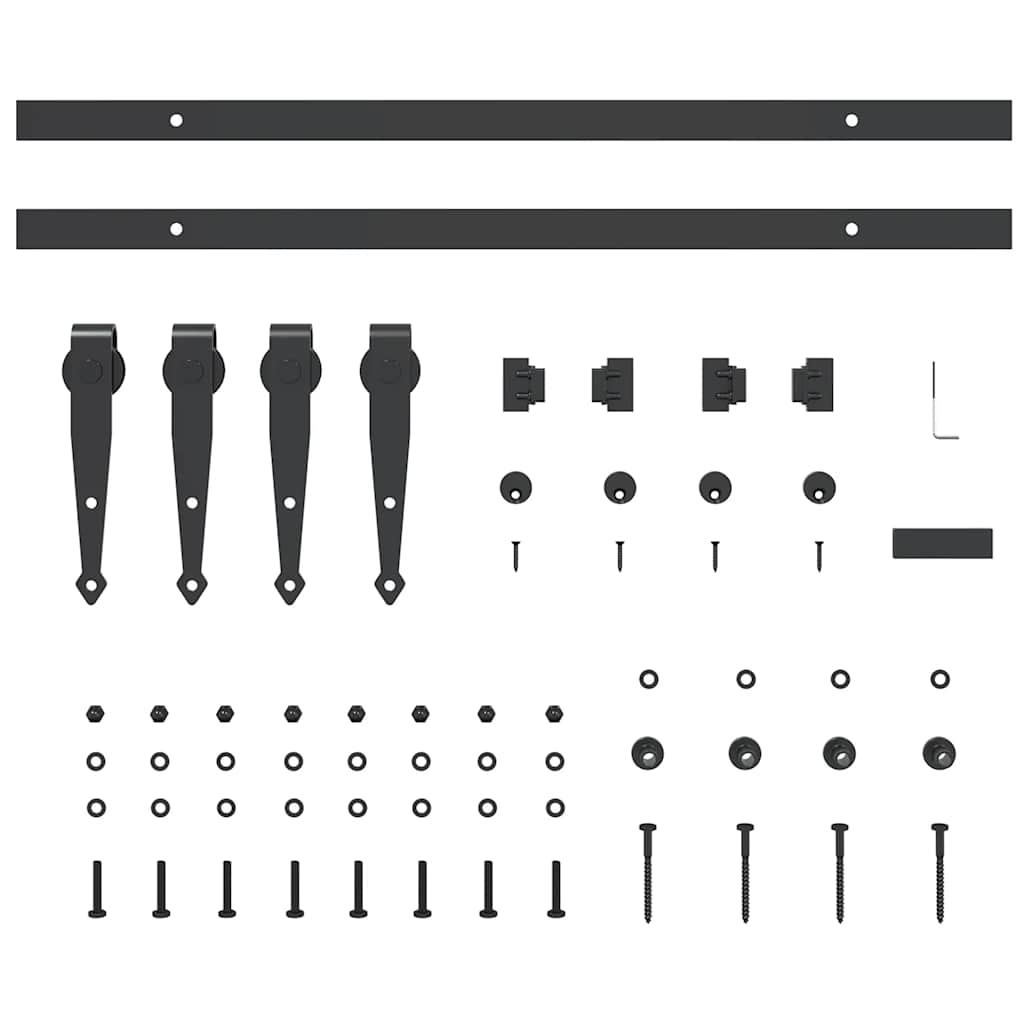 Ophangset voor schuifdeur 122 cm koolstofstaal - AllerleiShop