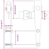 Ophangset voor schuifdeur 122 cm koolstofstaal - AllerleiShop