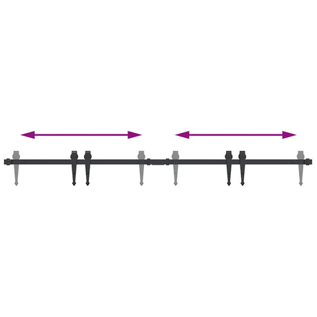 Ophangset voor schuifdeur 152 cm koolstofstaal - AllerleiShop