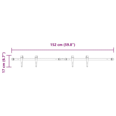 Ophangset voor schuifdeur 152 cm koolstofstaal - AllerleiShop