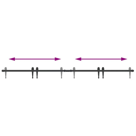 Ophangset voor schuifdeur 200 cm koolstofstaal - AllerleiShop