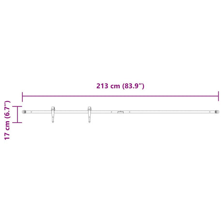 Ophangset voor schuifdeur 213 cm koolstofstaal - AllerleiShop