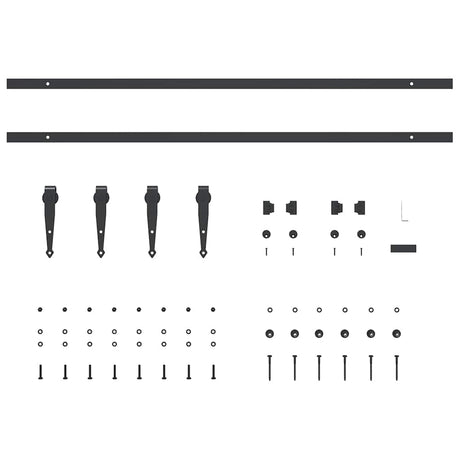 Ophangset voor schuifdeur 213 cm koolstofstaal - AllerleiShop