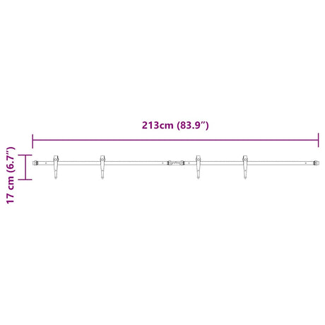 Ophangset voor schuifdeur 213 cm koolstofstaal - AllerleiShop