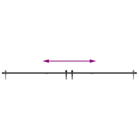 Ophangset voor schuifdeur 244 cm koolstofstaal - AllerleiShop