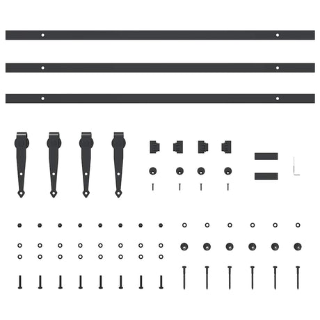 Ophangset voor schuifdeur 244 cm koolstofstaal - AllerleiShop