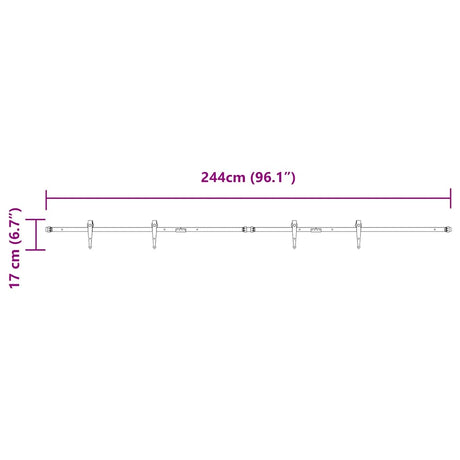 Ophangset voor schuifdeur 244 cm koolstofstaal - AllerleiShop