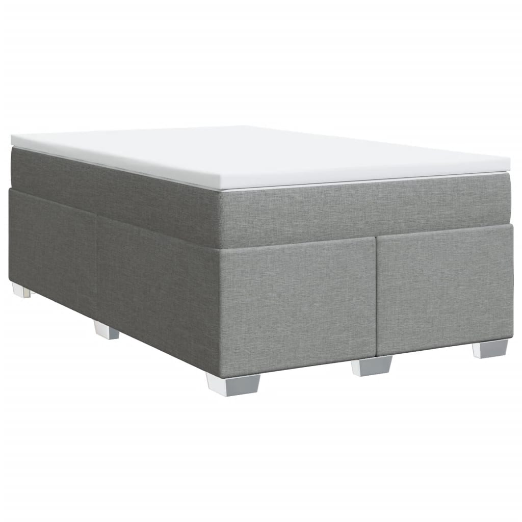 Boxspring met matras stof lichtgrijs 120x190 cm