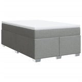Boxspring met matras stof lichtgrijs 120x190 cm