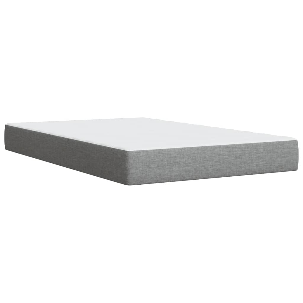 Boxspring met matras stof lichtgrijs 120x190 cm
