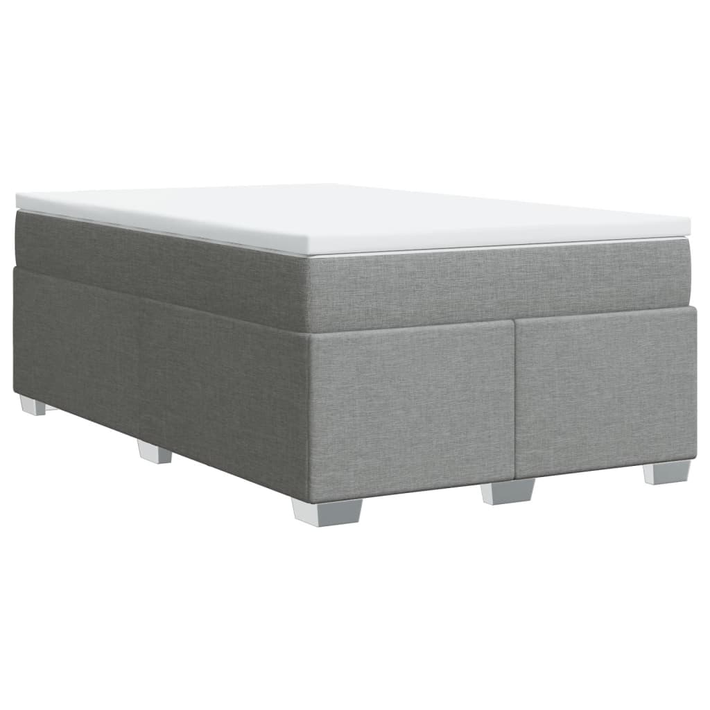Boxspring met matras stof lichtgrijs 120x190 cm