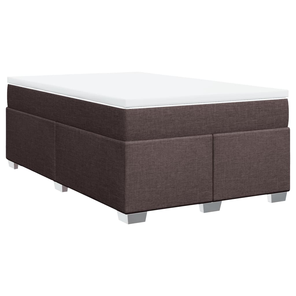 Boxspring met matras stof donkerbruin 120x190 cm