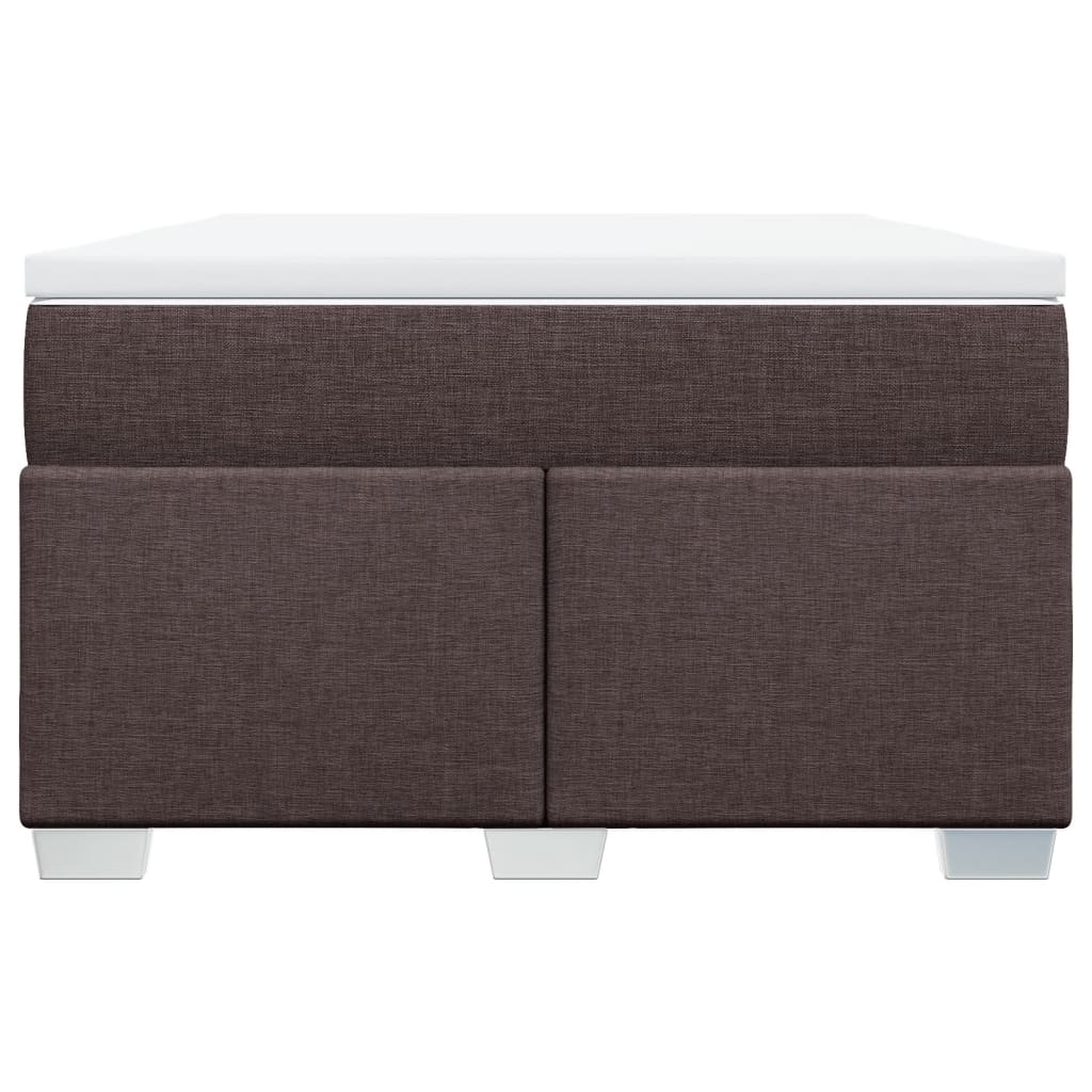 Boxspring met matras stof donkerbruin 120x190 cm